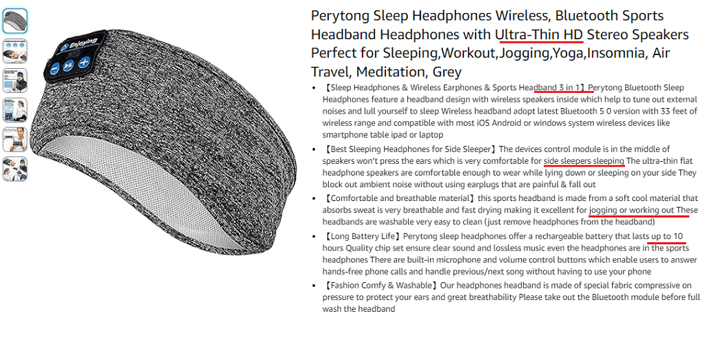1. Perytong Wireless Sleep Headphones