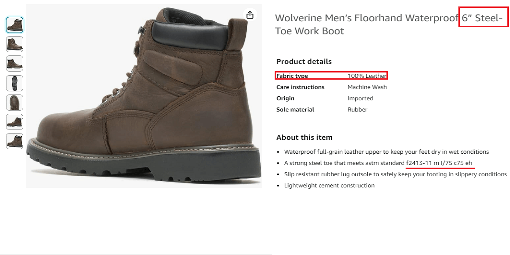 1. Wolverine Men’s Floorhand Waterproof 6” Steel-Toe Work Boot