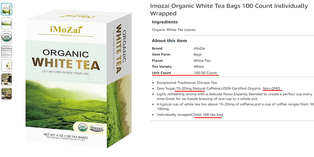 13. Imozai Organic White Tea