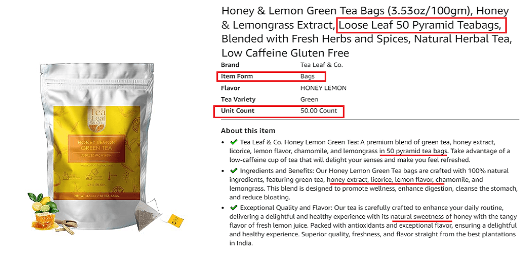 19. Honey & Lemon Green Tea Bags