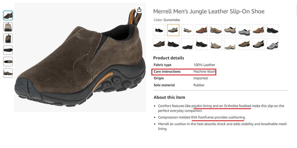 19. Merrell Men's Jungle Leather Slip-On Shoe