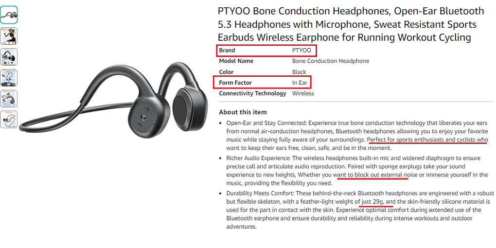 19. PTYOO Bone Conduction Headphones