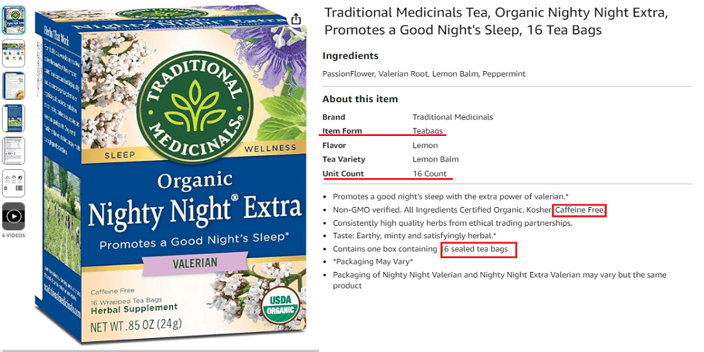 19. Traditional Medicinals Tea, Organic Nighty Night Extra