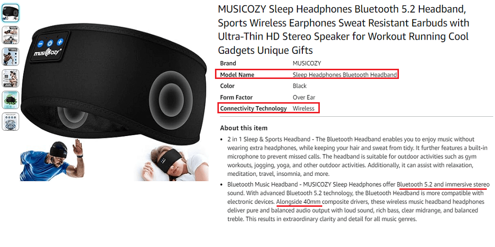 MUSICOZY Sleep Headphones