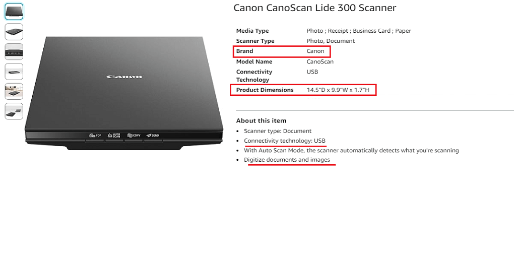2.Canon CanoScan Lide 300 Scanner