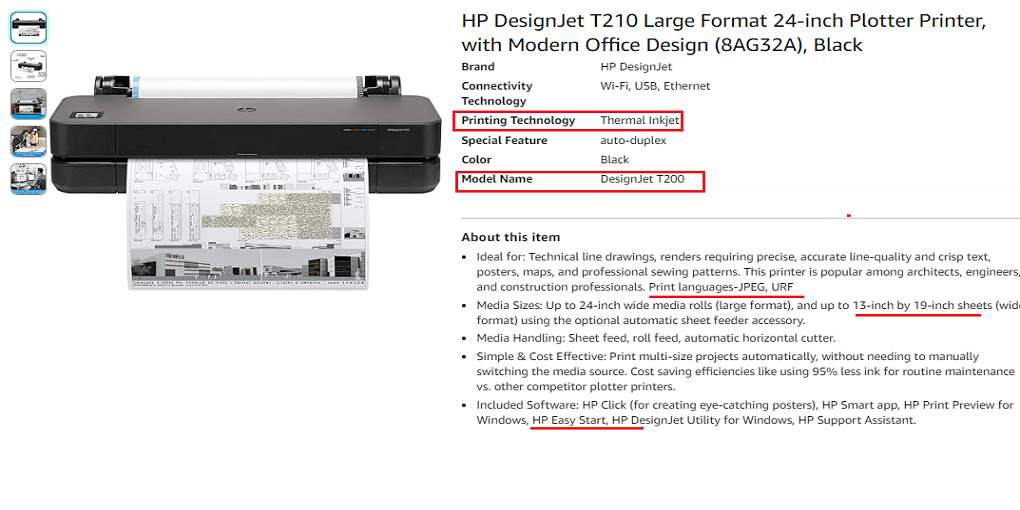 20. HP DesignJet T210