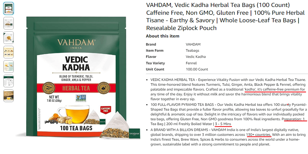 21. Vedic Kadha Herbal Tea Bags