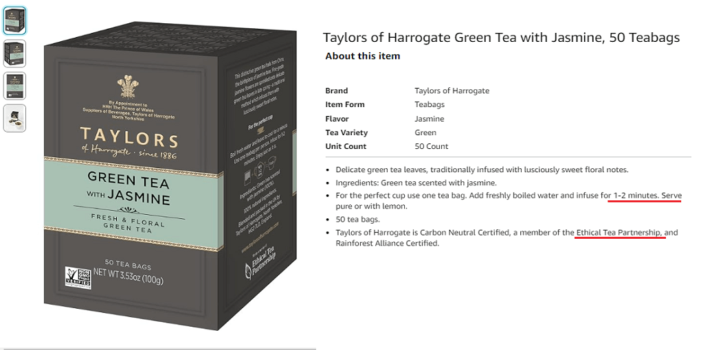 3. Taylors of Harrogate Green Tea with Jasmine