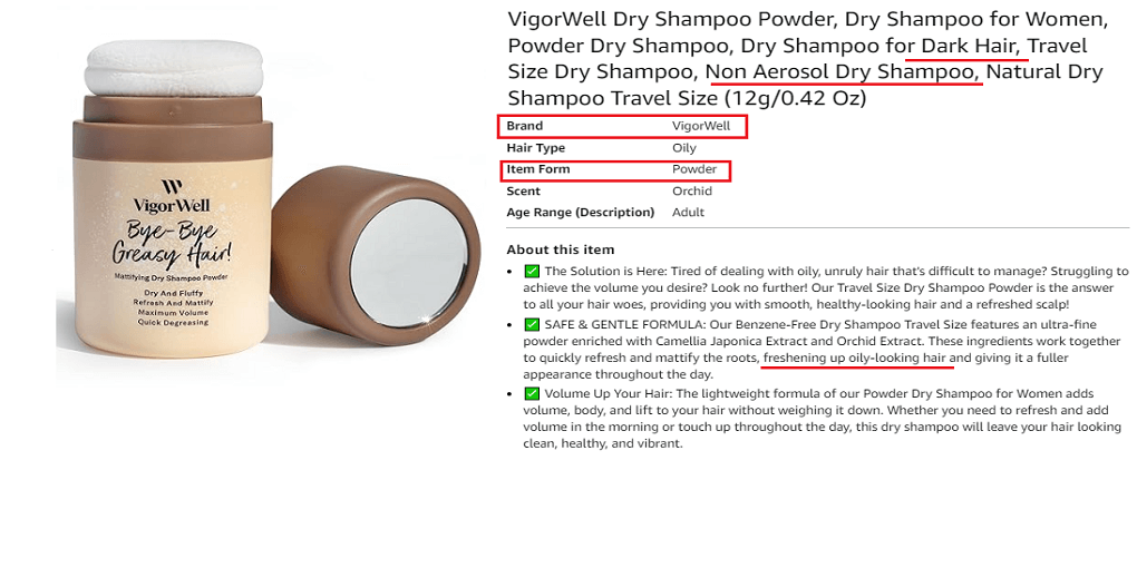 4. VigorWell Dry Shampoo Powder