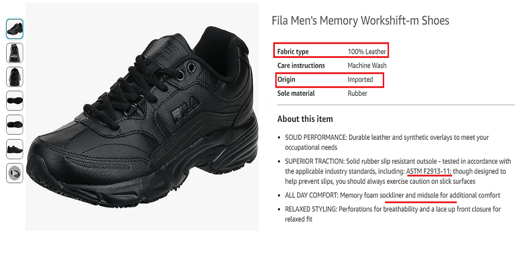 9. Fila Men's Memory Workshift-m Shoes