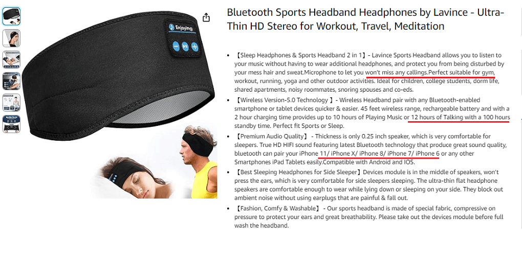 9. Lavince Sleep Bluetooth Headphones